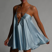 Diamond Satin V-Neck Dress