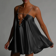 Diamond Satin V-Neck Dress