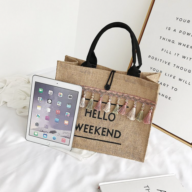 HELLO WEEKEND Beach Bag